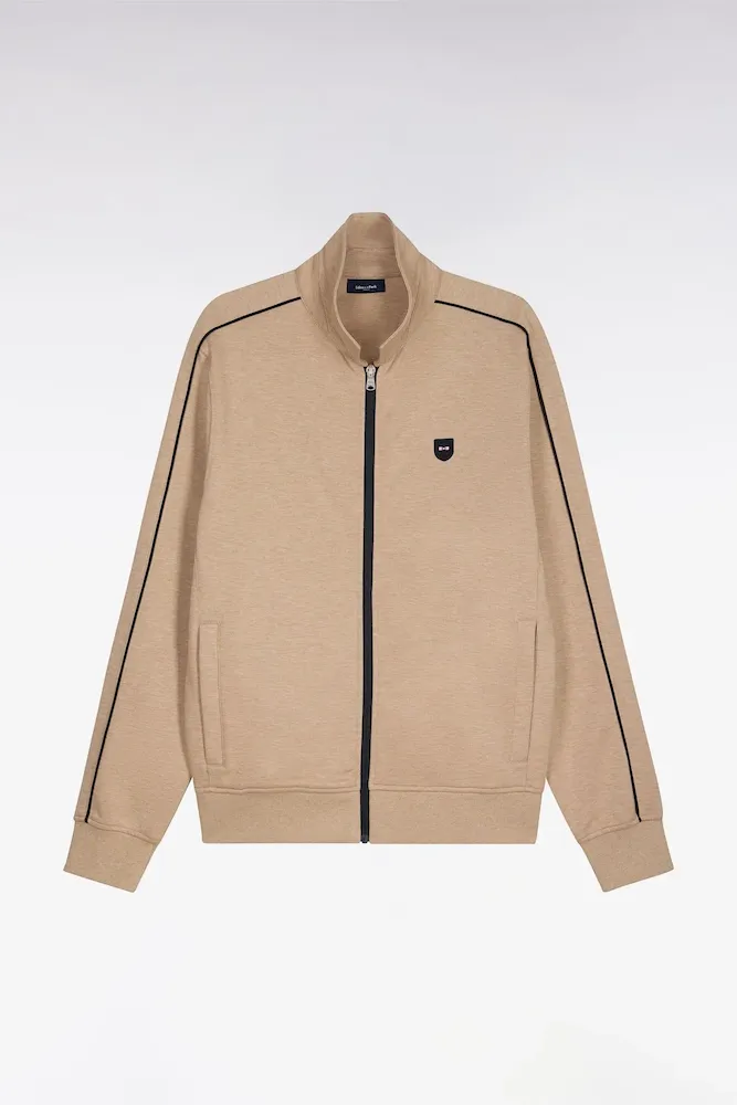 Sweatshirt Blouson En Molleton Beige