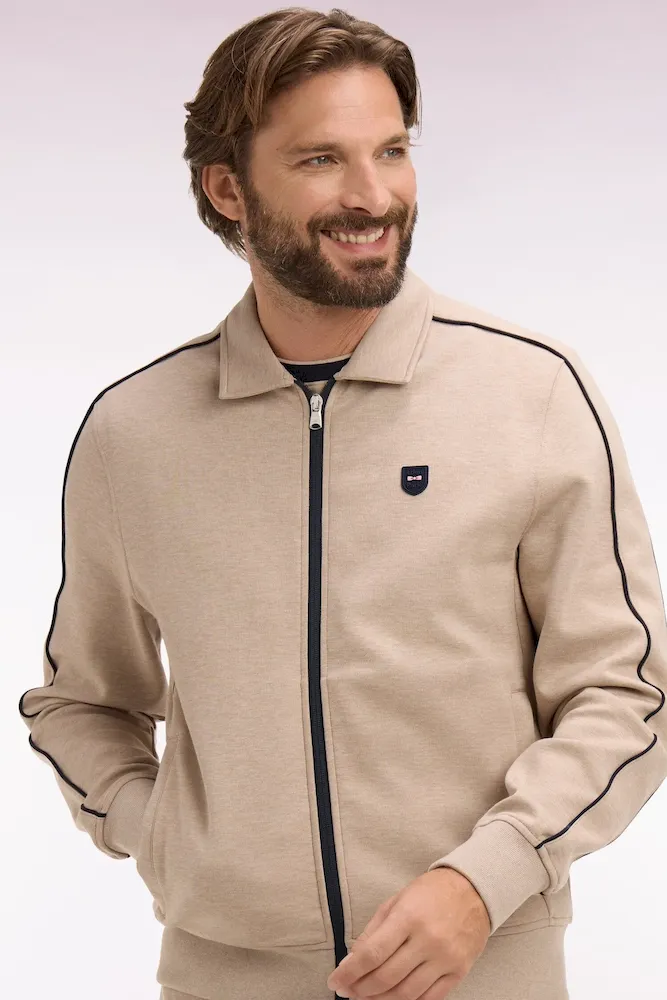 Sweatshirt blouson en molleton beige – Bild 4
