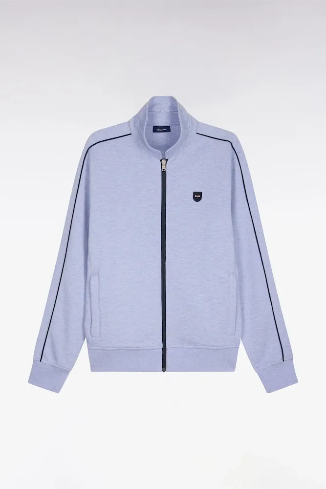 Sweatshirt Blouson En Molleton Bleu Ciel