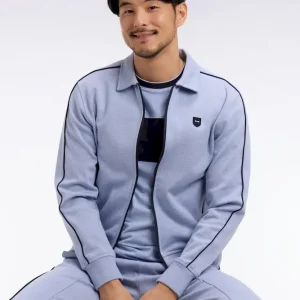 Sweatshirt blouson en molleton bleu ciel