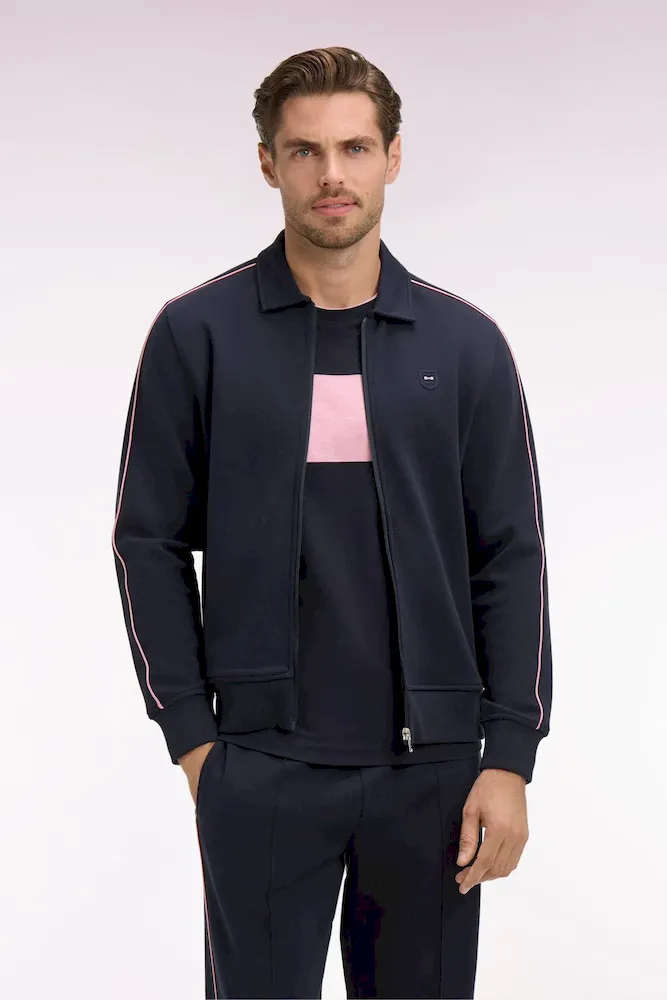 Sweatshirt blouson en molleton marine – Bild 3