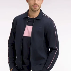 Sweatshirt blouson en molleton marine