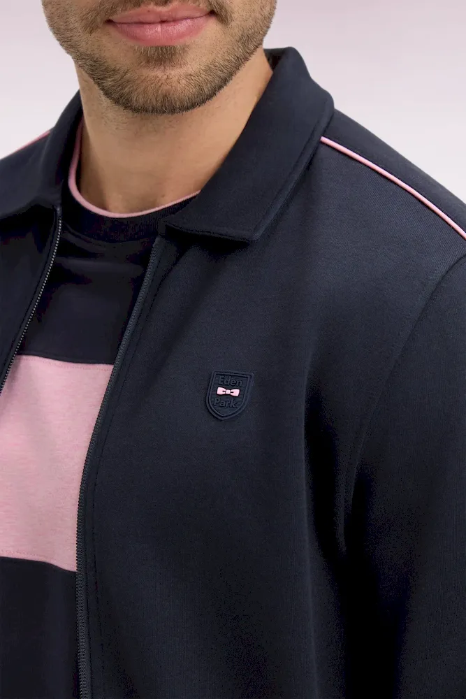 Sweatshirt blouson en molleton marine – Bild 4