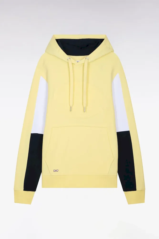 Sweatshirt à Capuche En Molleton Coton Jaune Brodé