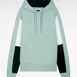 Alternative view of Sweatshirt à capuche en molleton coton vert d'eau brodé