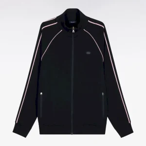 Alternative view of Sweatshirt zippé en interlock marine découpe ruban coupe regular