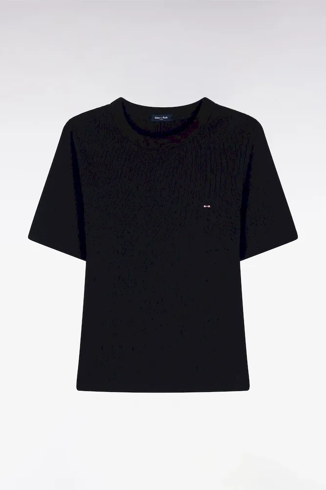 T-shirt Col Rond à Manches Courtes Marine Coupe Slim