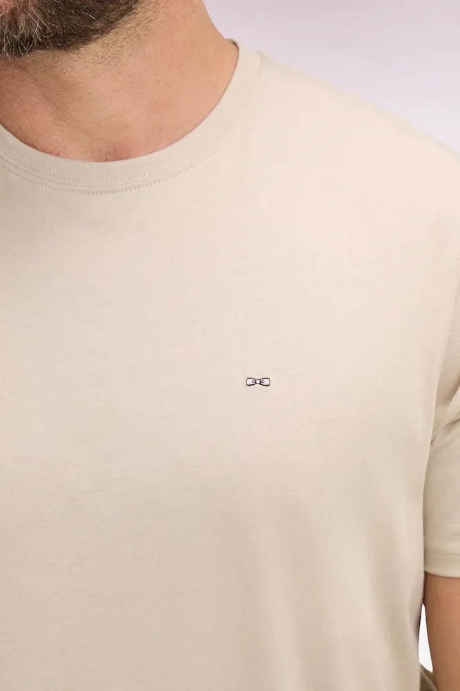 T-shirt à manches courtes en coton Pima beige coupe regular – Bild 4