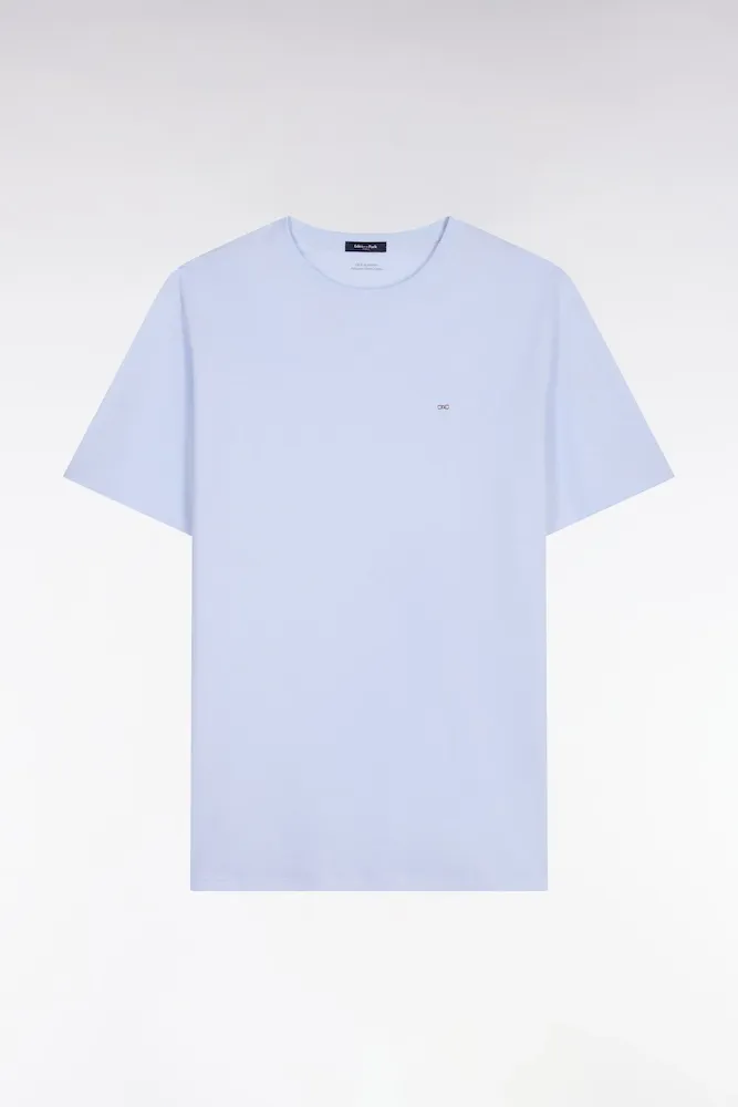 T-shirt à Manches Courtes En Coton Pima Ciel Coupe Regular