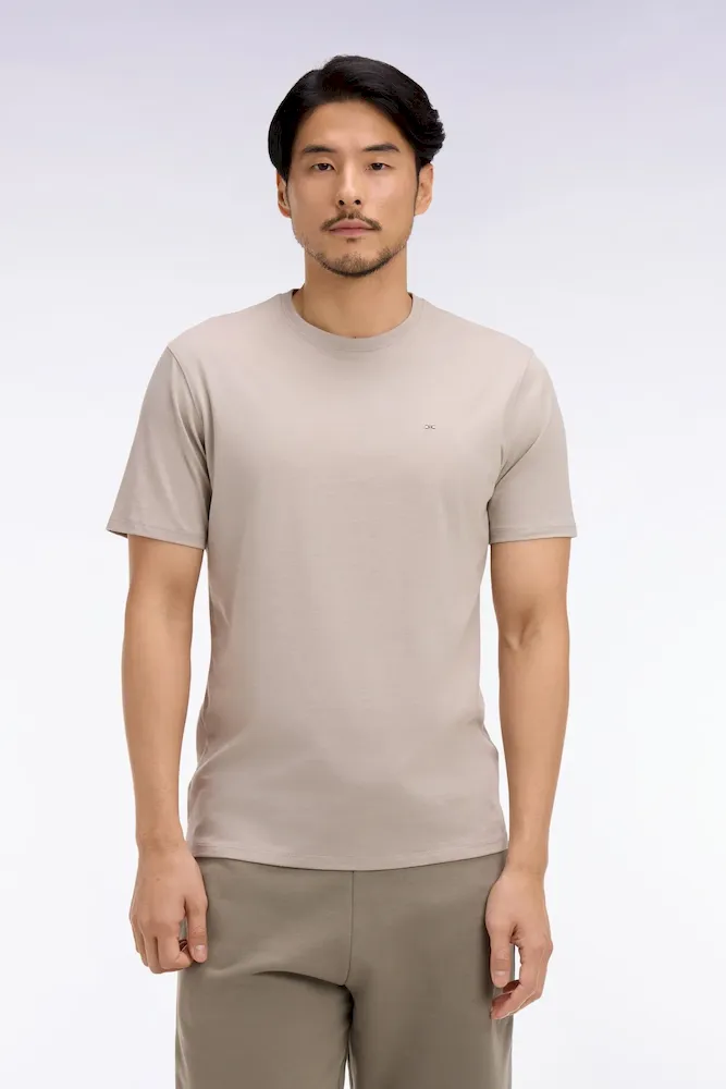 T-shirt à manches courtes en coton Pima gris clair coupe regular – Bild 3