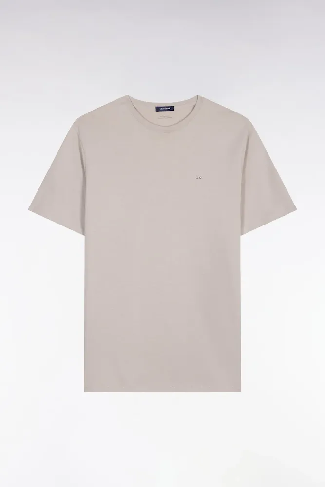 T-shirt à Manches Courtes En Coton Pima Gris Clair Coupe Regular
