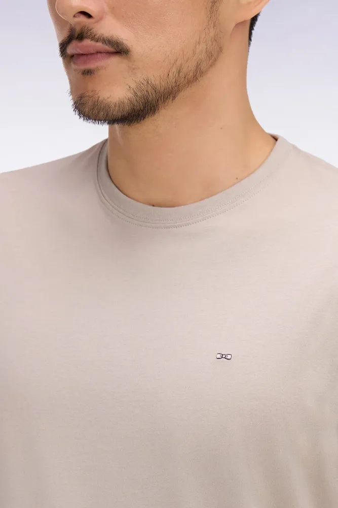 T-shirt à manches courtes en coton Pima gris clair coupe regular – Bild 4