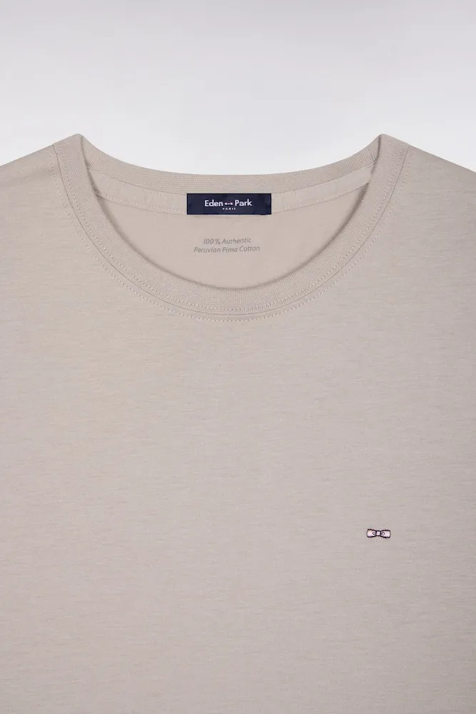 T-shirt à manches courtes en coton Pima gris clair coupe regular – Bild 6