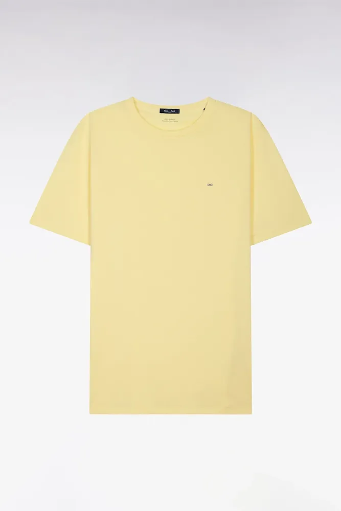 T-shirt à Manches Courtes En Coton Pima Jaune Clair Coupe Regular