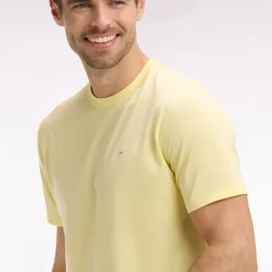 T-shirt à manches courtes en coton Pima jaune clair coupe regular