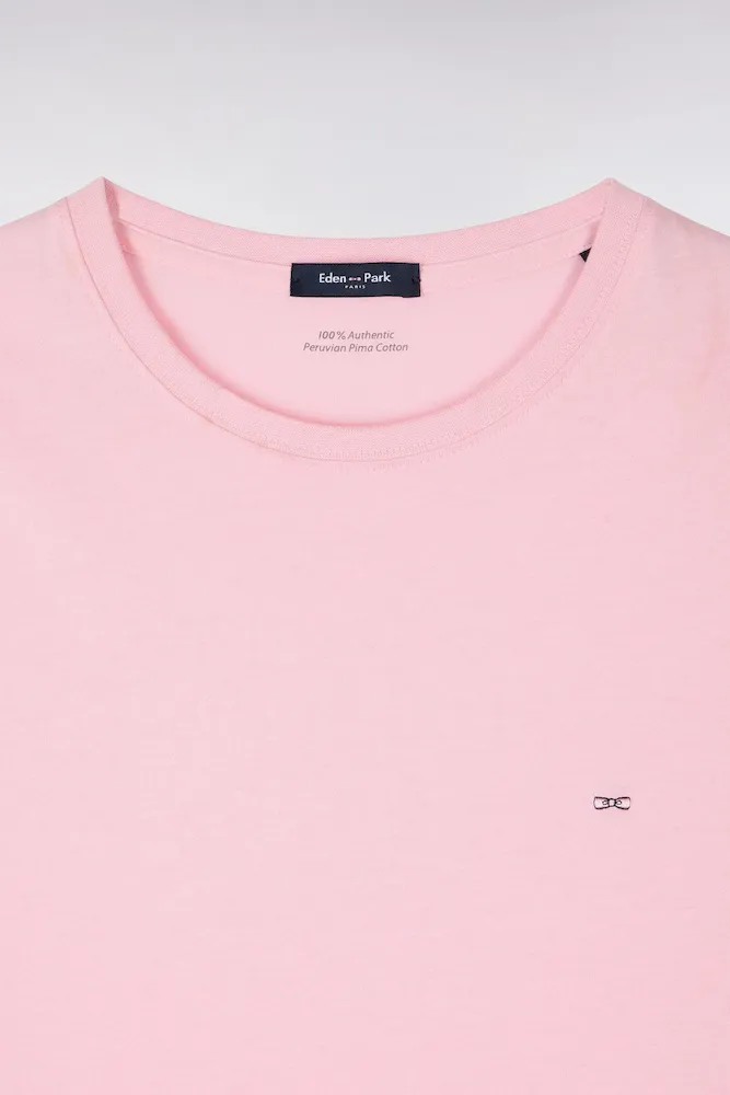 T-shirt à manches courtes en coton Pima rose coupe regular – Bild 6