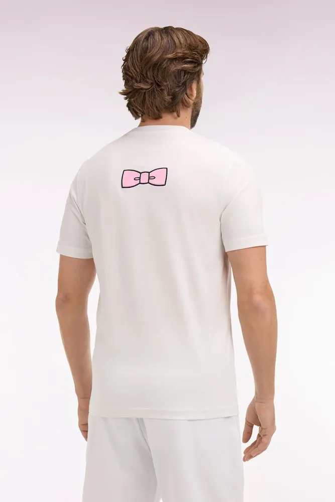 T-shirt à manches courtes en coton Pima blanc brodé coupe regular – Bild 5