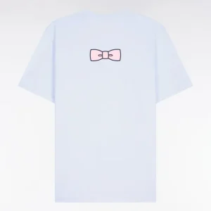 Alternative view of T-shirt à manches courtes en coton Pima bleu ciel brodé coupe regular