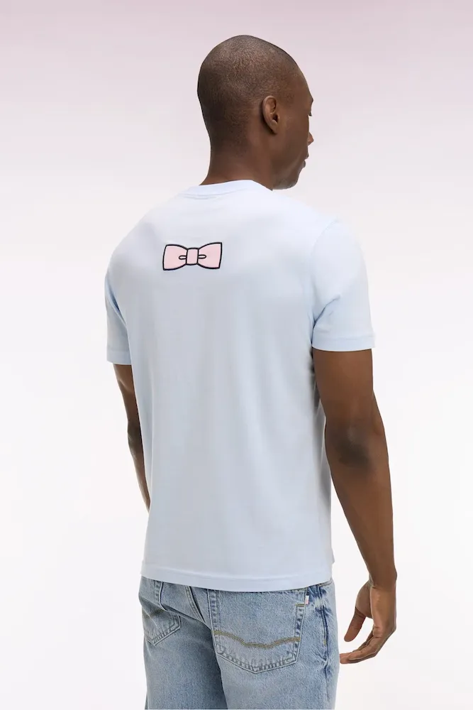 T-shirt à manches courtes en coton Pima bleu ciel brodé coupe regular – Bild 5