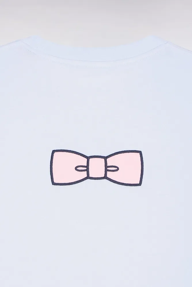 T-shirt à manches courtes en coton Pima bleu ciel brodé coupe regular – Bild 6