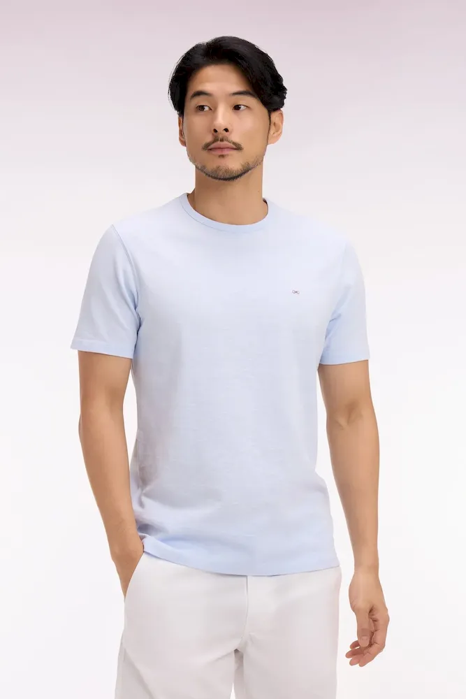 T-shirt à manches courtes en jersey de coton slub ciel coupe regular – Bild 3