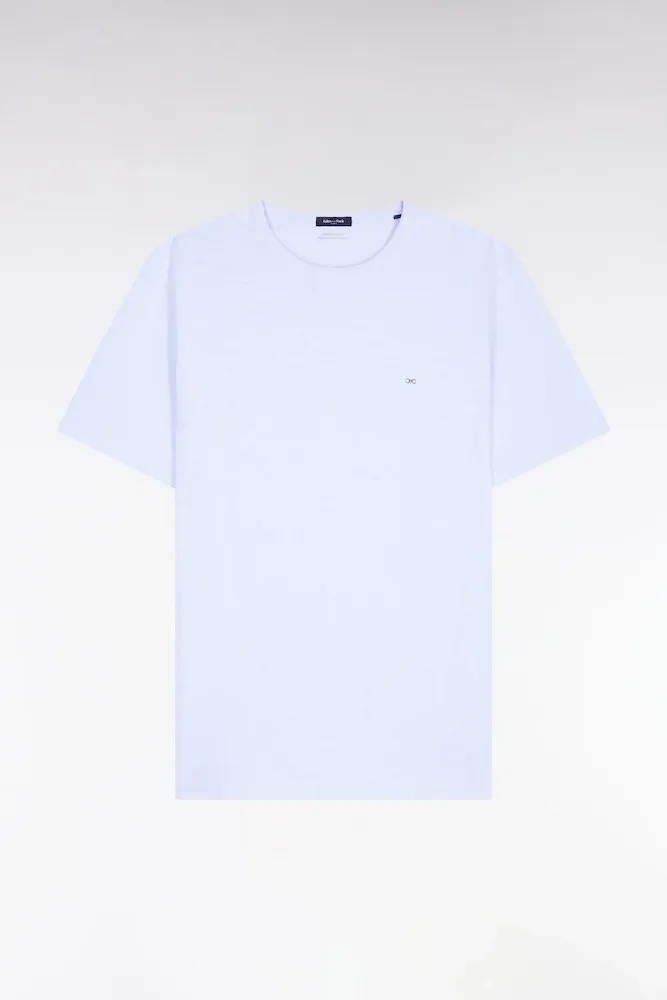 T-shirt à Manches Courtes En Jersey De Coton Slub Ciel Coupe Regular