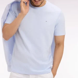 T-shirt à manches courtes en jersey de coton slub ciel coupe regular