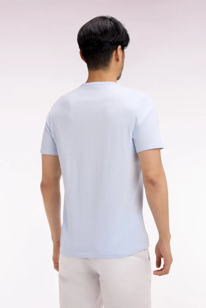 T-shirt à manches courtes en jersey de coton slub ciel coupe regular – Bild 5