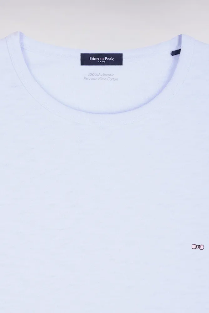 T-shirt à manches courtes en jersey de coton slub ciel coupe regular – Bild 6