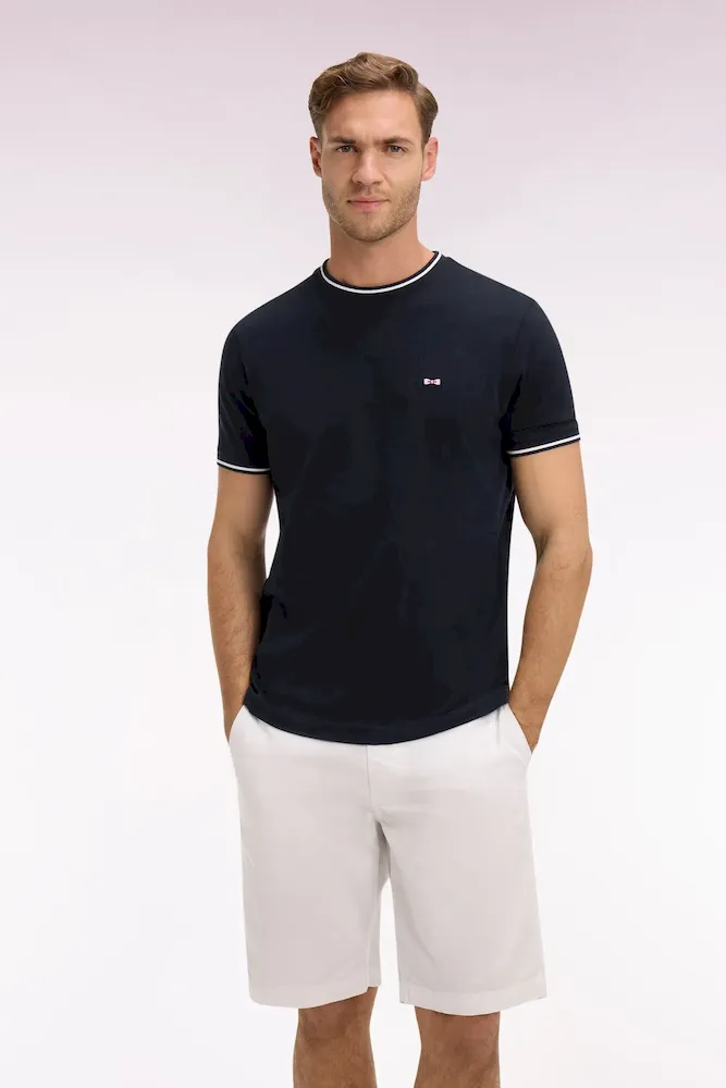 T-shirt à manches courtes en coton marine – Bild 3