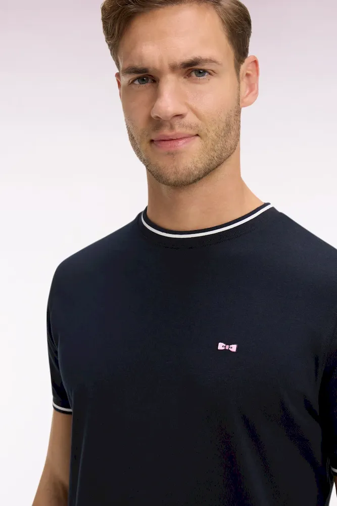 T-shirt à manches courtes en coton marine – Bild 4