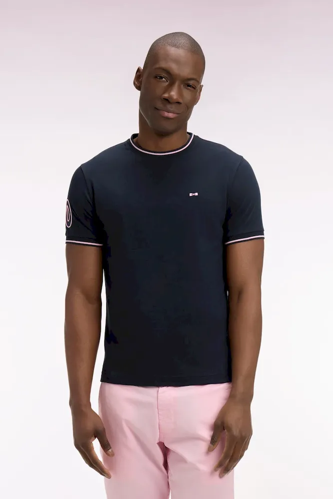 T-shirt à manches courtes en coton marine – Bild 3