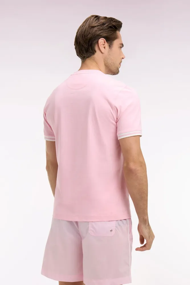 T-shirt à manches courtes en coton rose coupe regular – Bild 5