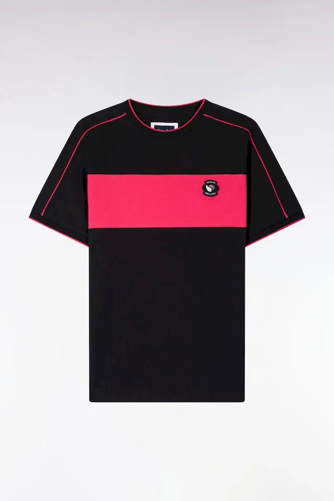 T-shirt à Manches Courtes New Zealand En Coton Noir à Découpes Coupe Regular