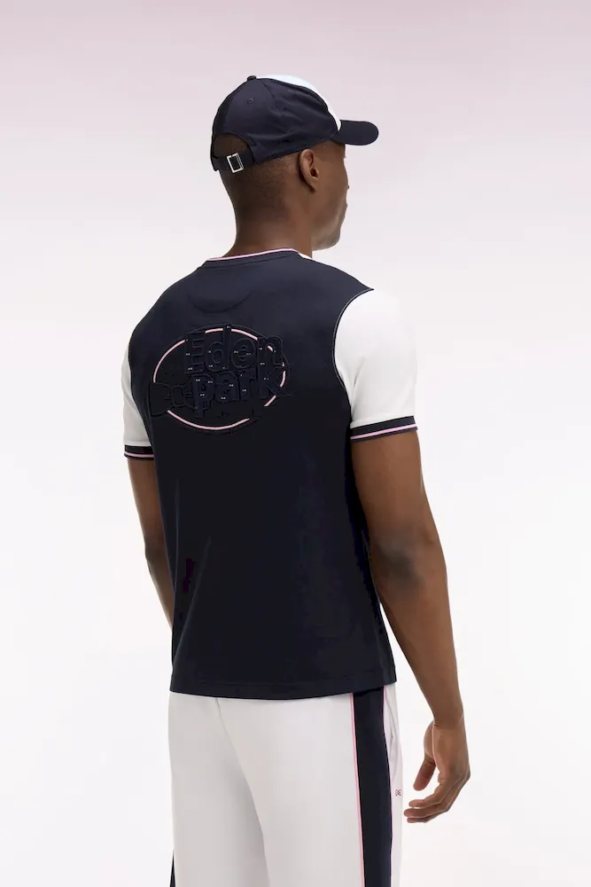 T-shirt à manches courtes en bicolore blanc et marine coupe regular – Bild 5