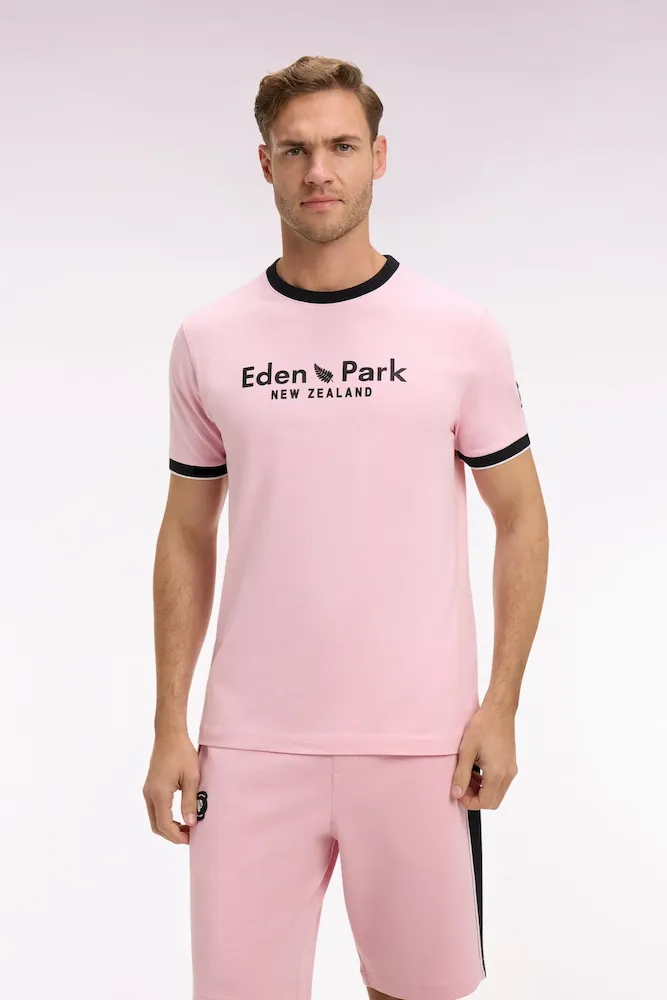 T-shirt à manches courtes New Zealand en coton rose coupe regular – Bild 3