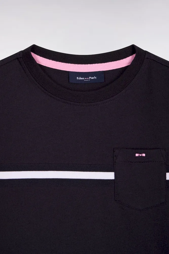 T-shirt à manches courtes en coton marine coupe droite – Bild 2