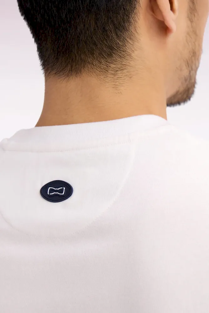 T-shirt à manches courtes en coton écru sérigraphié coupe regular – Bild 4