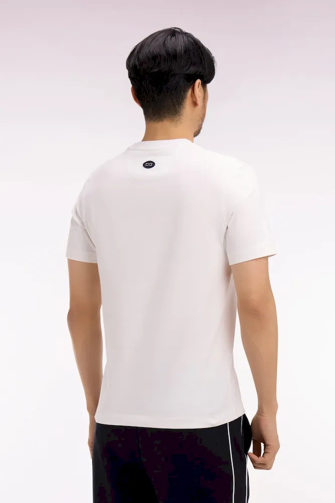 T-shirt à manches courtes en coton écru sérigraphié coupe regular – Bild 5