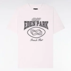 Alternative view of T-shirt à manches courtes en coton écru sérigraphie marine coupe regular