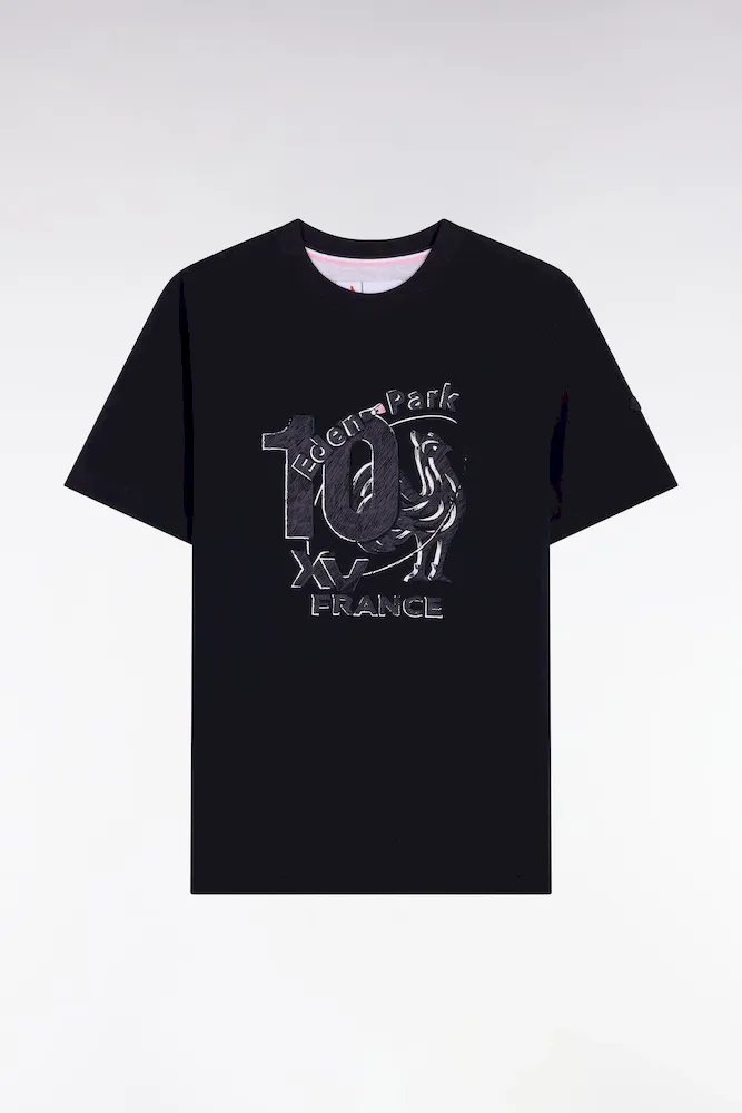 T-shirt XV de France à manches courtes en coton marine sérigraphié coupe regular – Bild 2