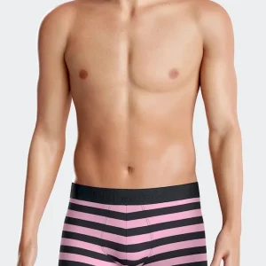 Alternative view of Boxer cerclé en coton stretch rose