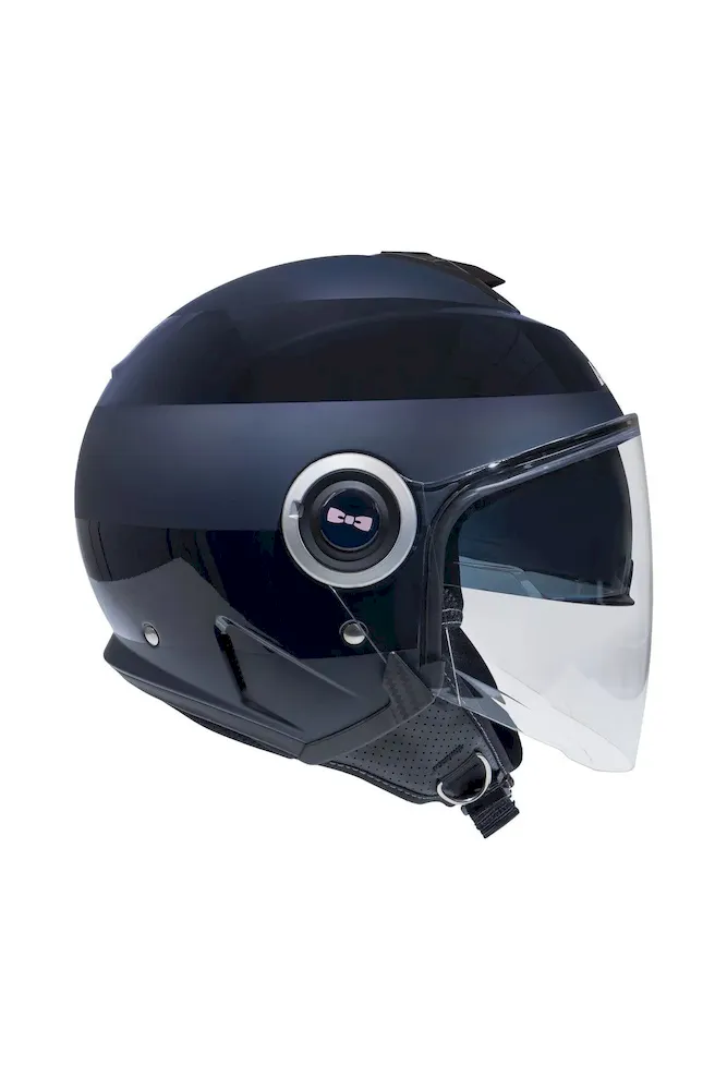 Casque moto cerclé bleu marine – Bild 2