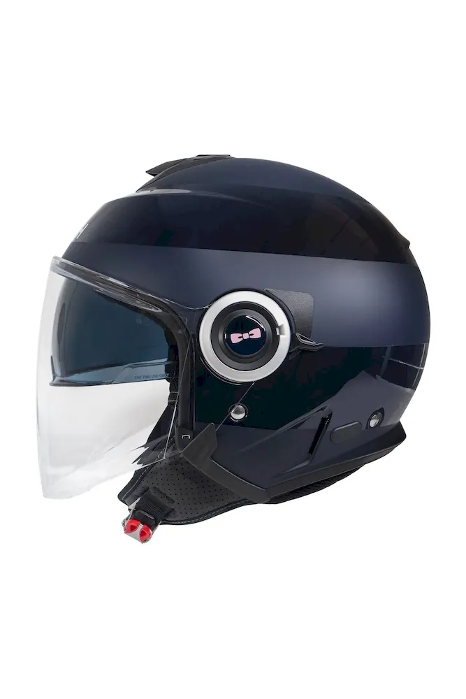 Casque moto cerclé bleu marine – Bild 3