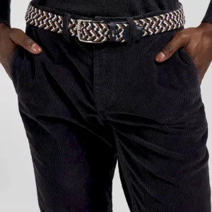 Alternative view of Ceinture tressée marron en caoutchouc stretch à boucle en métal argenté