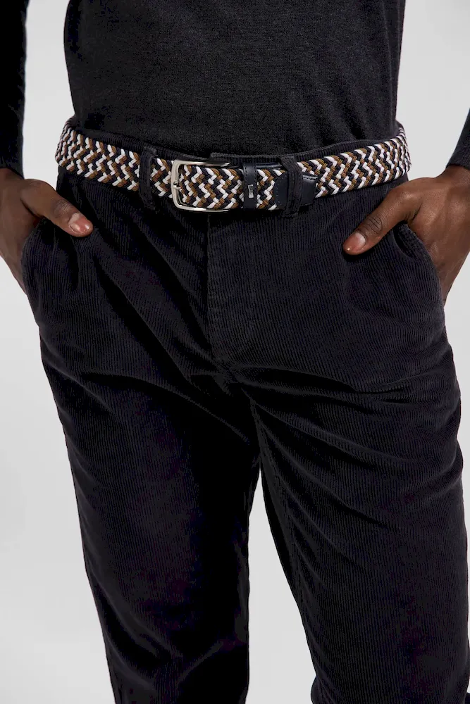 Ceinture Tressée Marron En Caoutchouc Stretch à Boucle En Métal Argenté