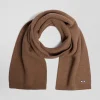 Echarpe unie en coton noisette