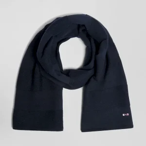 Echarpe à rayures cerclées en coton bleu marine