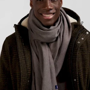 Alternative view of Echarpe unie frangée marron