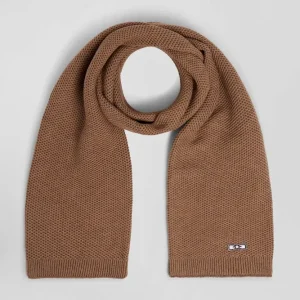 Alternative view of Echarpe unie en coton noisette broderie nœud papillon